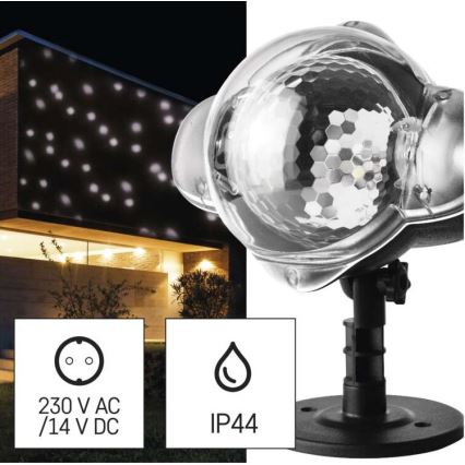 LED Екстериорен Коледен проектор LED/4W/230V IP44 бял