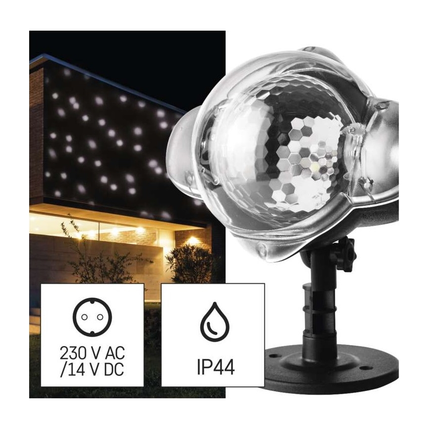 LED Екстериорен Коледен проектор LED/4W/230V IP44 бял