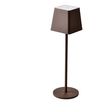 LED Екстериорна димируема сензорна акумулаторна настолна лампа LED/2W/5V 4400 mAh IP54 кафява