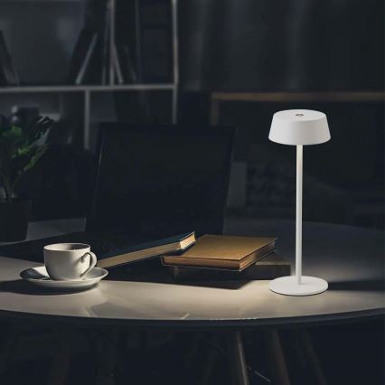 LED Екстериорна димируема сензорна акумулаторна настолна лампа LED/2W/5V 4400 mAh IP54 бяла