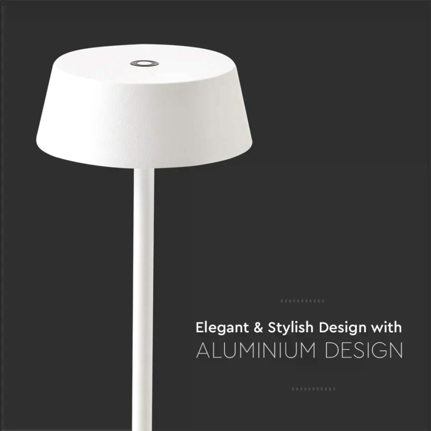 LED Екстериорна димируема сензорна акумулаторна настолна лампа LED/2W/5V 4400 mAh IP54 бяла