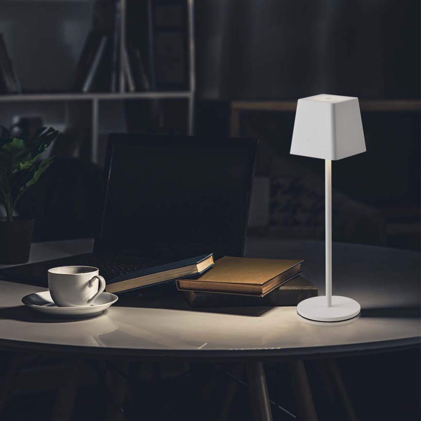 LED Екстериорна димируема сензорна акумулаторна настолна лампа LED/2W/5V 4400 mAh IP54 бяла