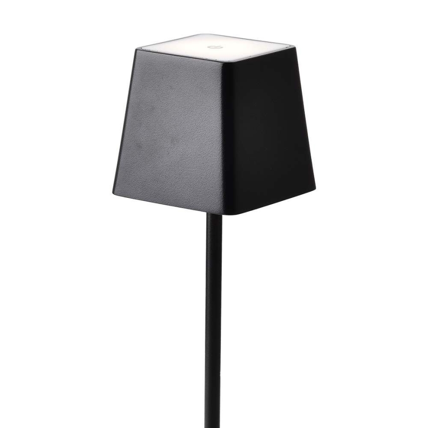 LED Екстериорна димируема сензорна акумулаторна настолна лампа LED/2W/5V 4400 mAh IP54 черна