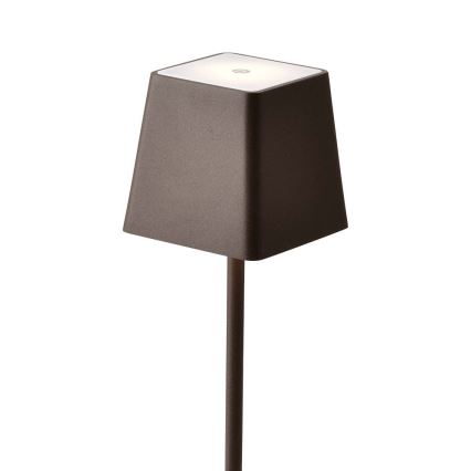 LED Екстериорна димируема сензорна акумулаторна настолна лампа LED/2W/5V 4400 mAh IP54 кафява