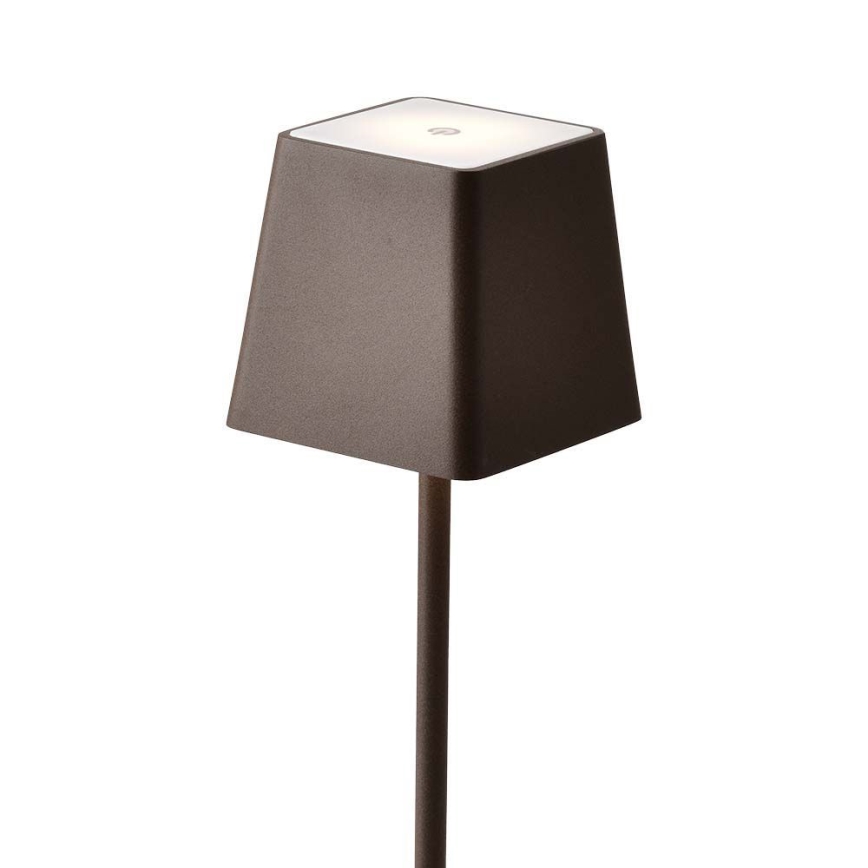 LED Екстериорна димируема сензорна акумулаторна настолна лампа LED/2W/5V 4400 mAh IP54 кафява