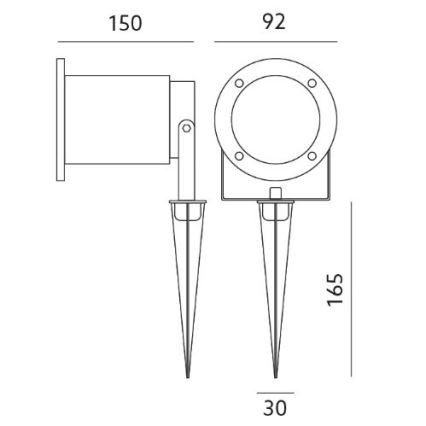 LED Екстериорна лампа BLAKE 2 GU10/4W/230V IP65