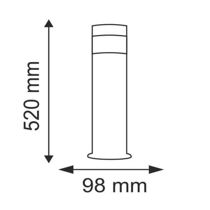 LED Екстериорна лампа COLLUM 1xLED/3,6W/230V IP44 52см
