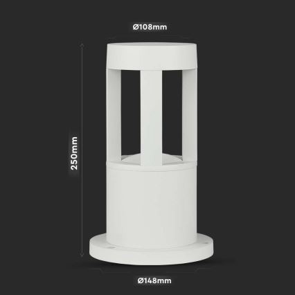 LED Екстериорна лампа LED/10W/230V 25см 4000K IP65 бяла