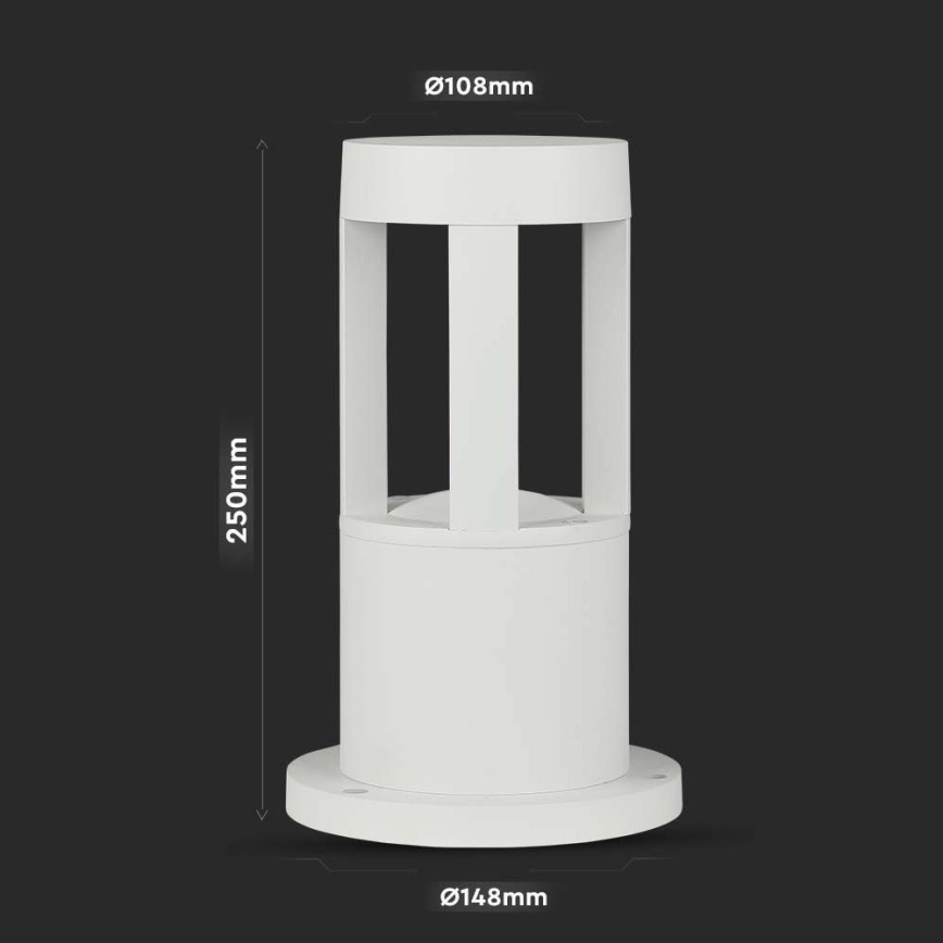 LED Екстериорна лампа LED/10W/230V 25см 4000K IP65 бяла