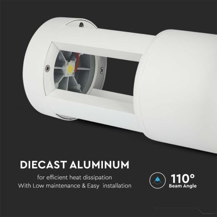 LED Екстериорна лампа LED/10W/230V 25см 6400K IP65 бяла