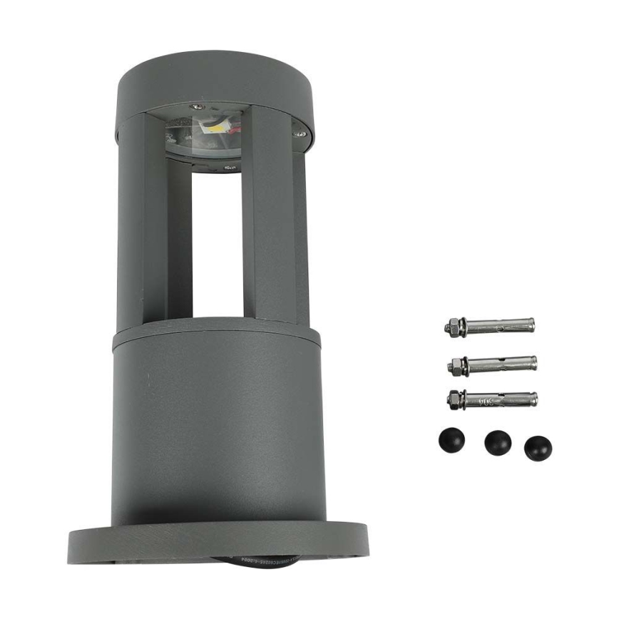 LED Екстериорна лампа LED/10W/230V 25см 6400K IP65 сива