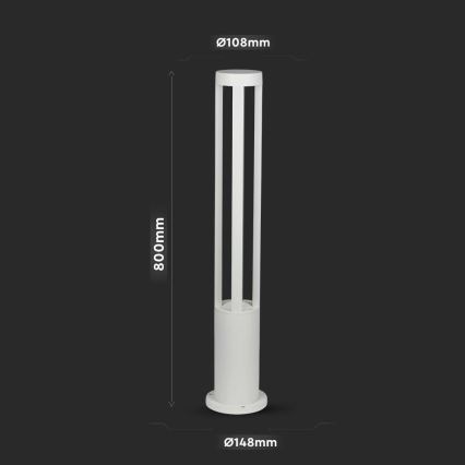 LED Екстериорна лампа LED/10W/230V 80см 4000K IP65 бяла