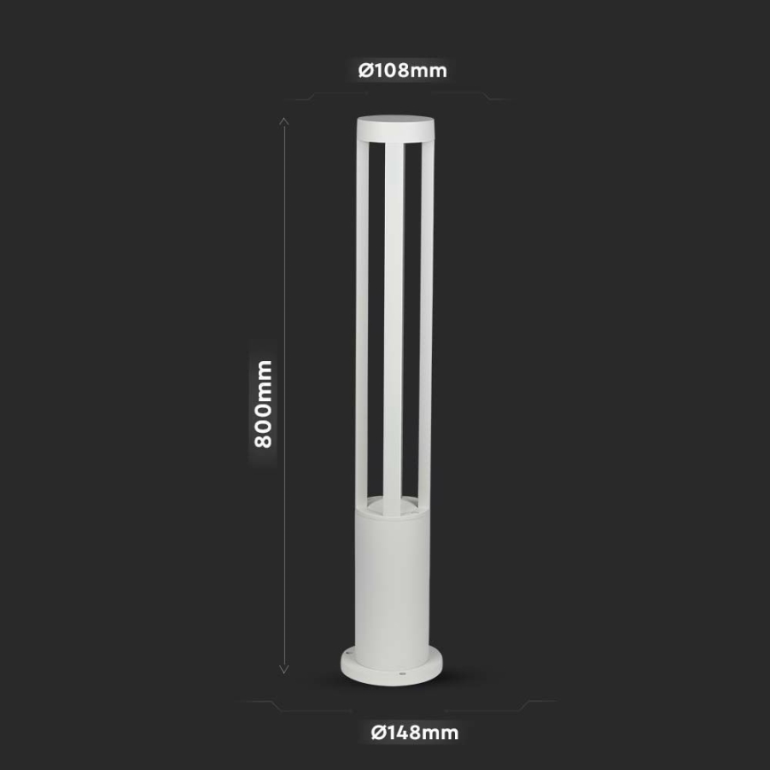 LED Екстериорна лампа LED/10W/230V 80см 4000K IP65 бяла