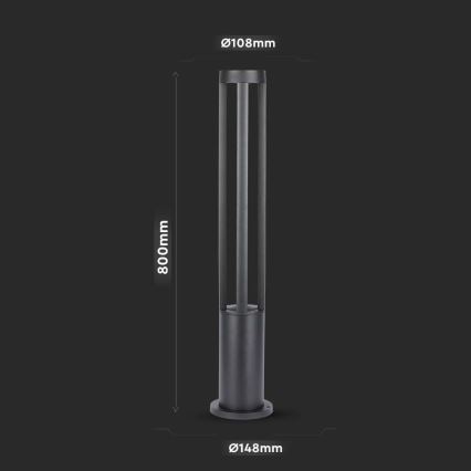 LED Екстериорна лампа LED/10W/230V 80см 6400K IP65 черна