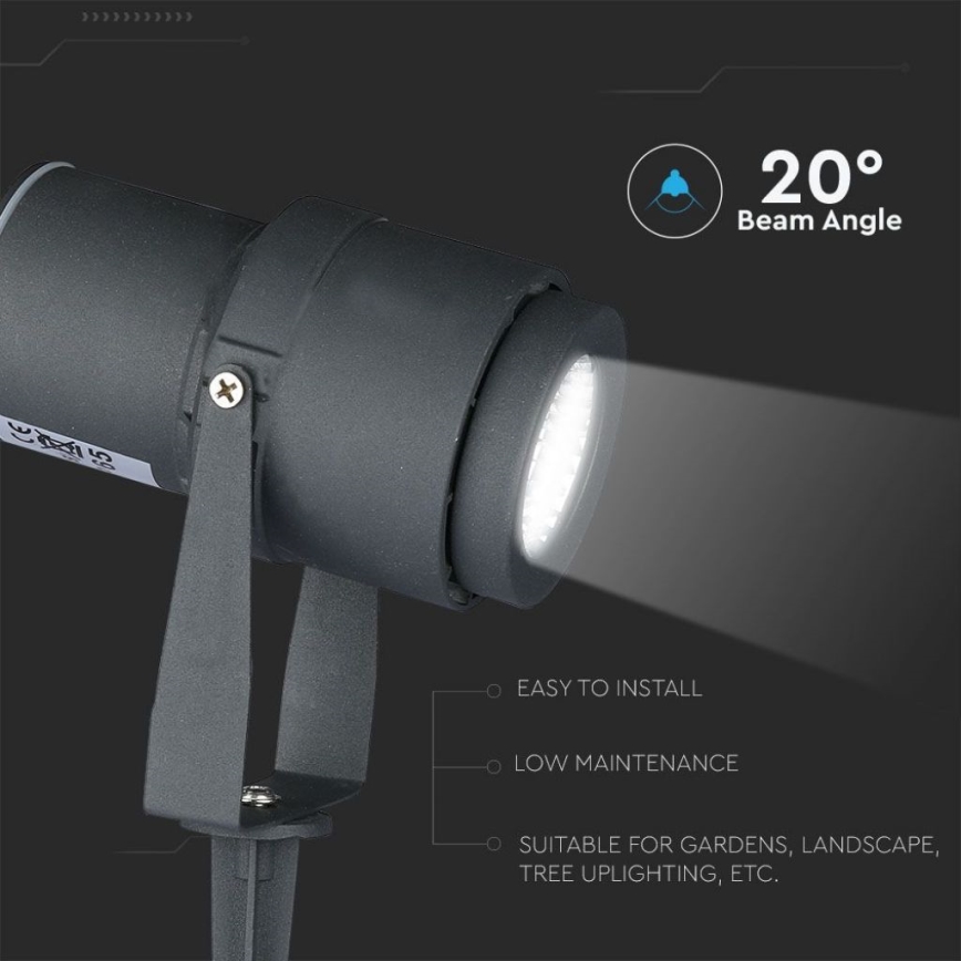 LED Екстериорна лампа LED/12W/100-240V IP65 3000K сив