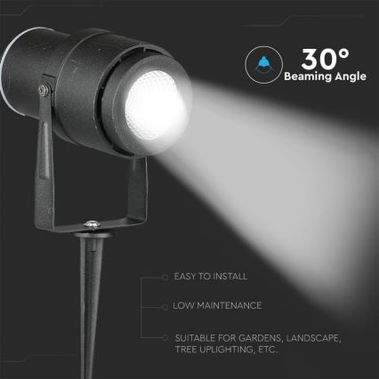 LED Екстериорна лампа LED/12W/100-240V IP65 черен - зелена светлина