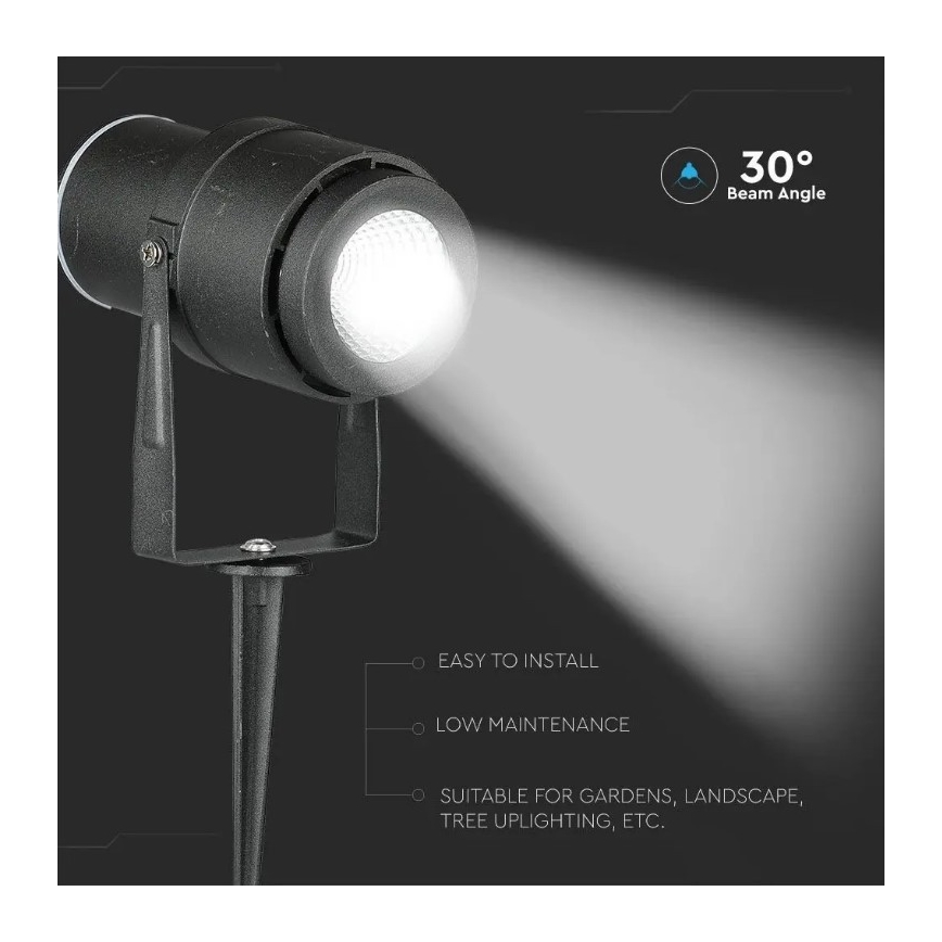 LED Екстериорна лампа LED/12W/230V 3000K черна IP65