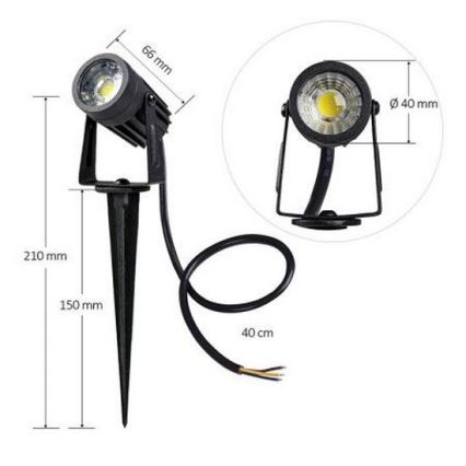 LED Екстериорна лампа LED/3W/230V 2800K IP67 черен