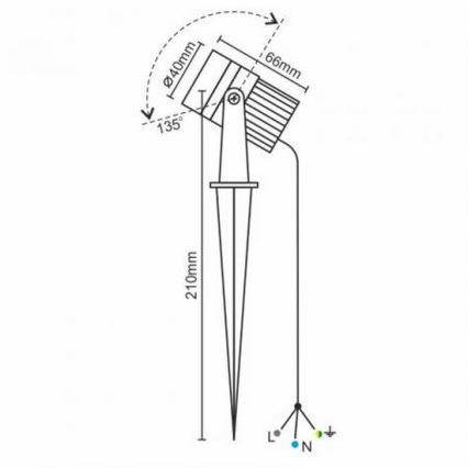 LED Екстериорна лампа LED/3W/230V 2800K IP67 черен