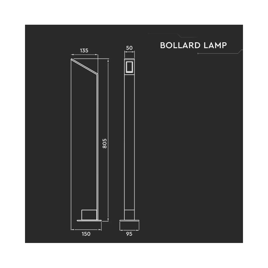 LED Екстериорна лампа LED/5W/230V IP65 черна