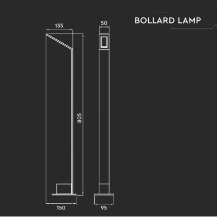 LED Екстериорна лампа LED/6W/230V IP65 антрацит