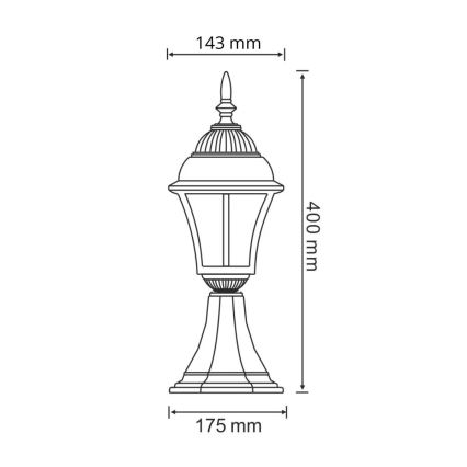 LED Екстериорна лампа PARIS 2 1xE27/4,9W/230V