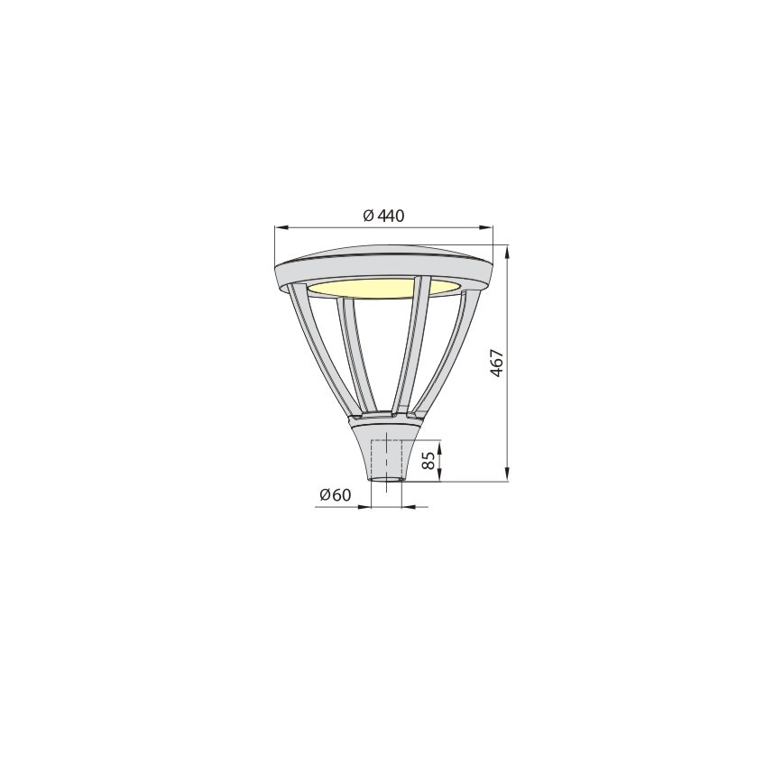 LED Екстериорна лампа PARK PLUS LED/60W/230V 4000K