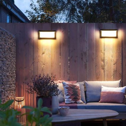 LED Екстериорен аплик с крушка със сензор за здрач NEELY 1xE27/9W/230V IP54 антрацит