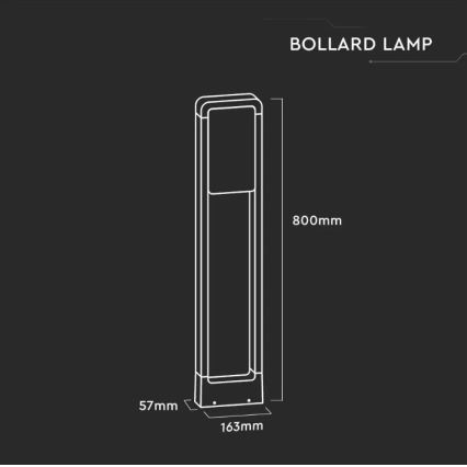 LED Екстериорна лампа SAMSUNG CHIP LED/10W/230V 3000K IP65 черна