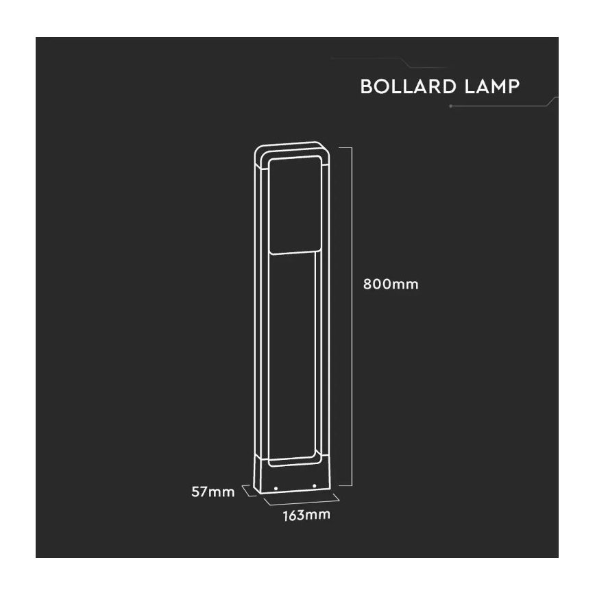 LED Екстериорна лампа SAMSUNG CHIP LED/10W/230V 3000K IP65 черна