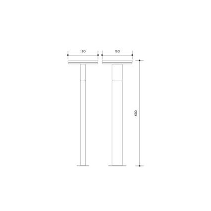 LED Екстериорна лампа със сензор BARI LED/10W/230V 4000K 60 см IP54 антрацит