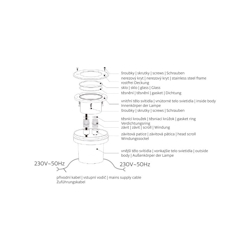LED Екстериорна лампа за алея ROAD LED/0,5W/230V IP67 6000K
