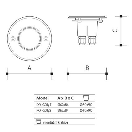 LED Екстериорна лампа за алея ROAD LED/0,5W/230V IP67 6000K