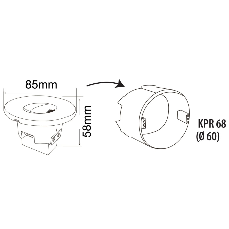 LED Екстериорна лампа за стълбище DECENTLY LED/1,5W/230V 3000/4000/6000K IP44 бял