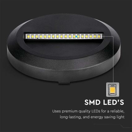 LED Екстериорна лампа за стълбище LED/2W/230V IP65 3000K черна
