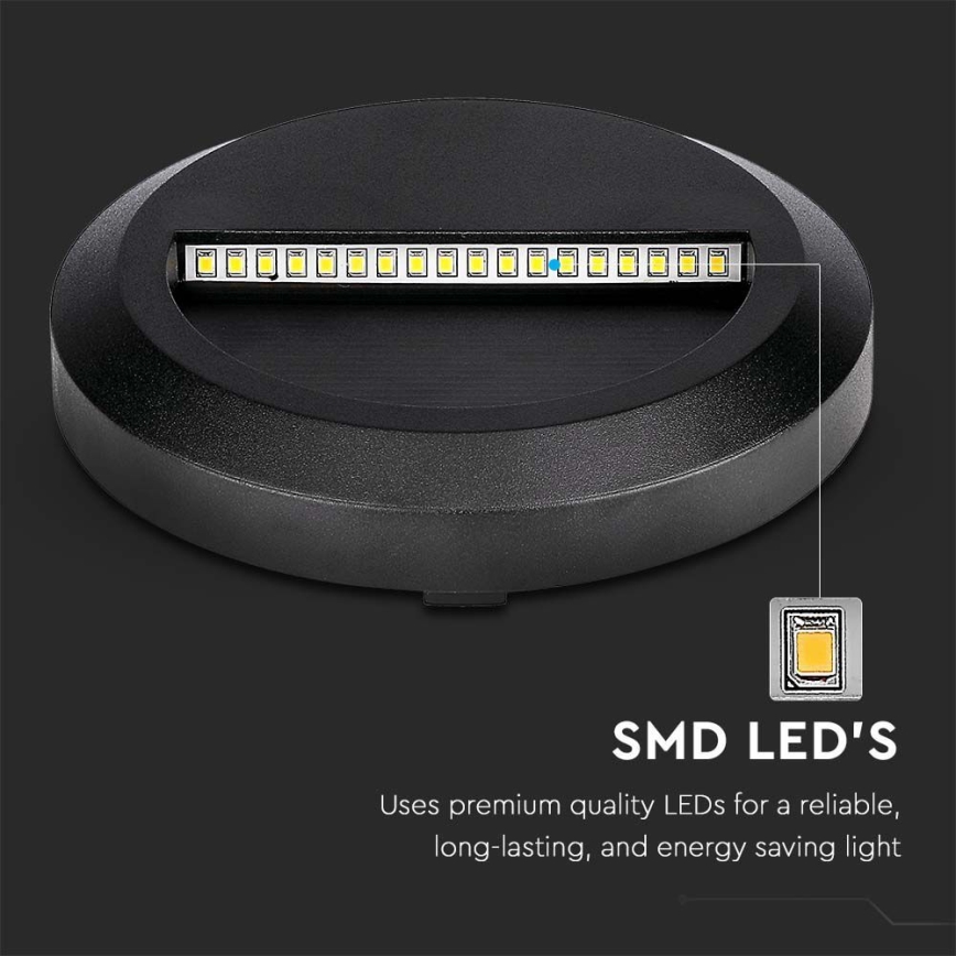 LED Екстериорна лампа за стълбище LED/2W/230V IP65 3000K черна