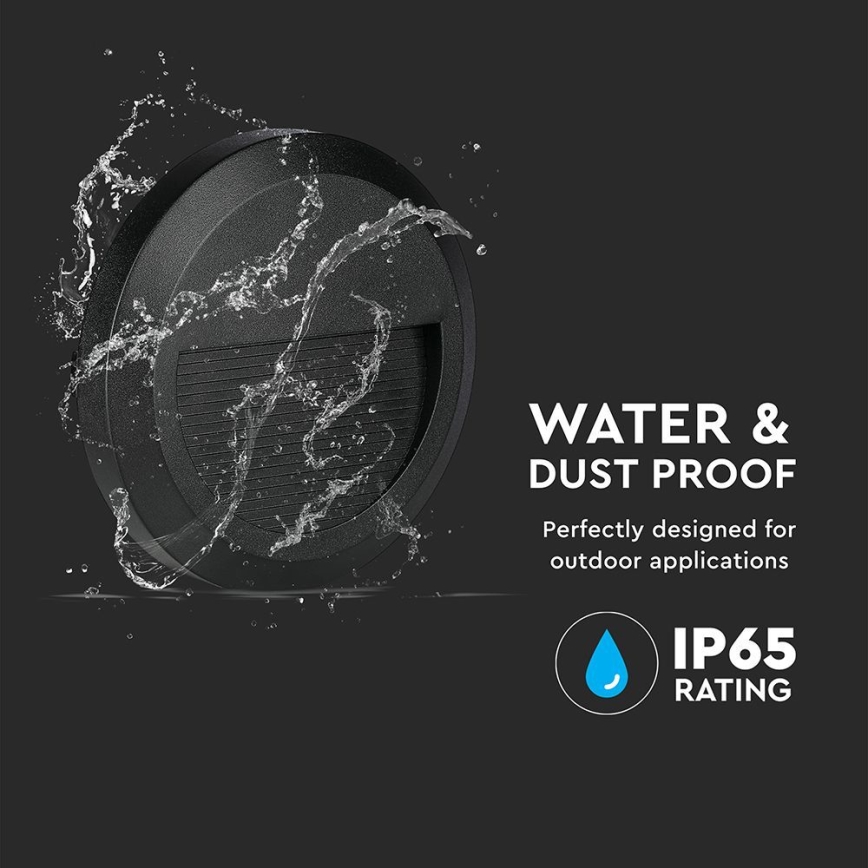 LED Екстериорна лампа за стълбище LED/2W/230V IP65 3000K черна