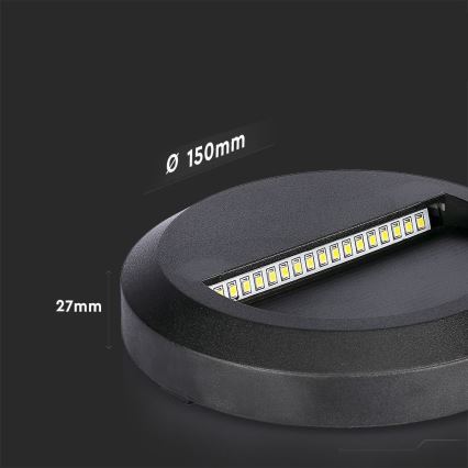 LED Екстериорна лампа за стълбище LED/2W/230V IP65 3000K черна