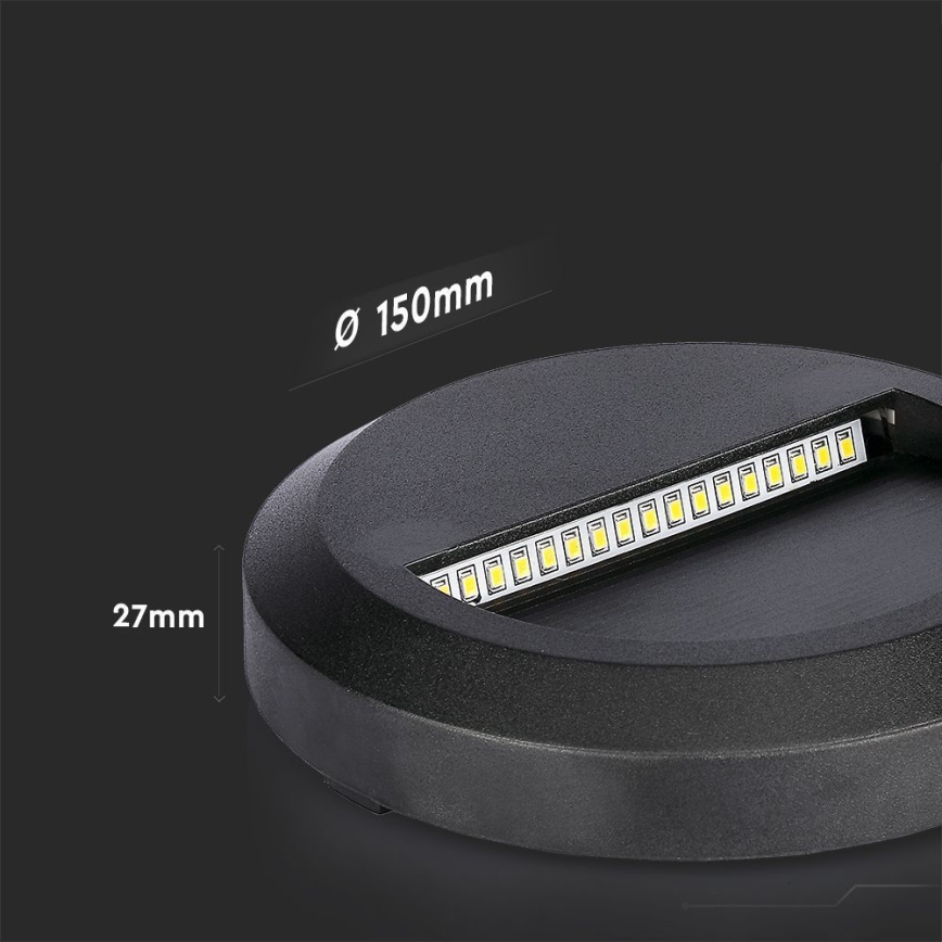 LED Екстериорна лампа за стълбище LED/2W/230V IP65 3000K черна