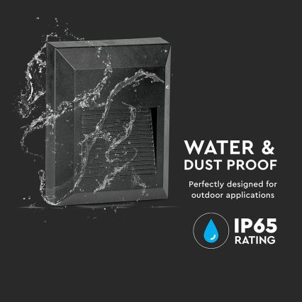 LED Екстериорна лампа за стълбище LED/2W/230V IP65 3000K черна