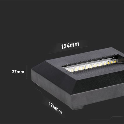 LED Екстериорна лампа за стълбище LED/2W/230V IP65 3000K черна