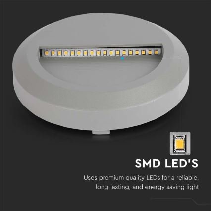 LED Екстериорна лампа за стълбище LED/2W/230V IP65 3000K сива