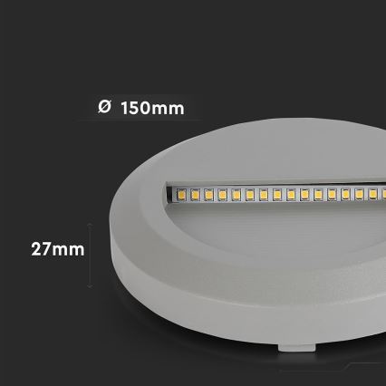 LED Екстериорна лампа за стълбище LED/2W/230V IP65 3000K сива