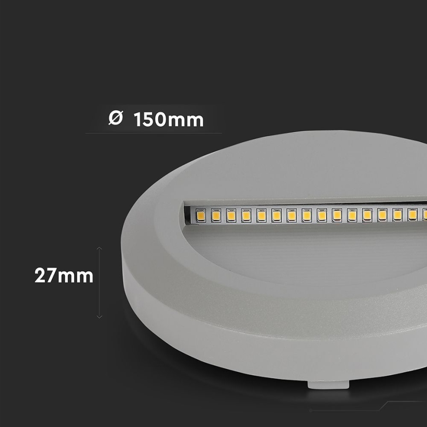 LED Екстериорна лампа за стълбище LED/2W/230V IP65 3000K сива