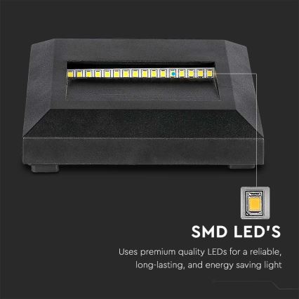 LED Екстериорна лампа за стълбище LED/2W/230V IP65 4000K черна