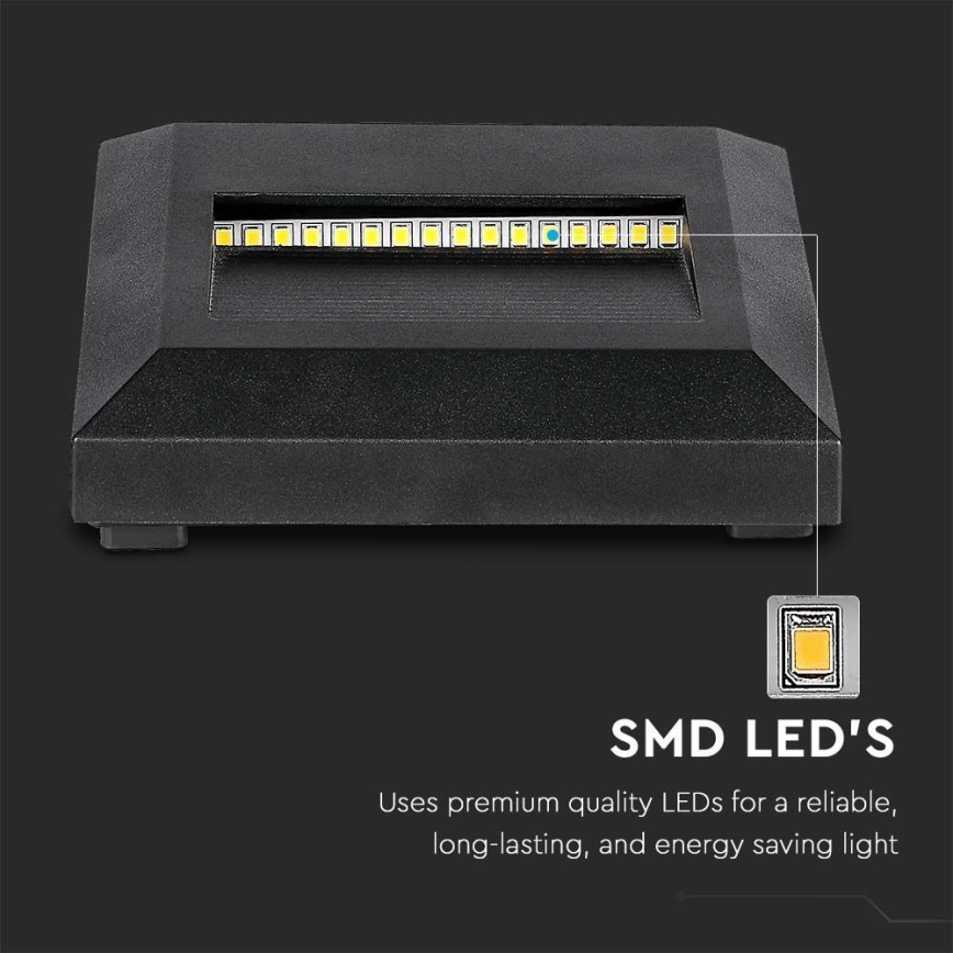 LED Екстериорна лампа за стълбище LED/2W/230V IP65 4000K черна