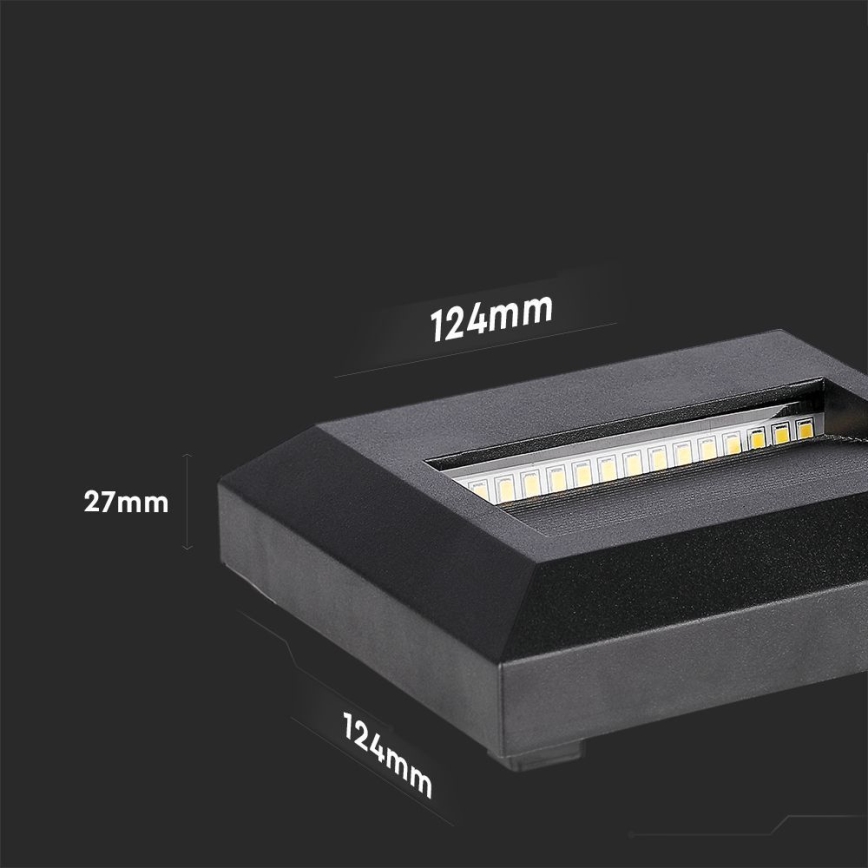LED Екстериорна лампа за стълбище LED/2W/230V IP65 4000K черна