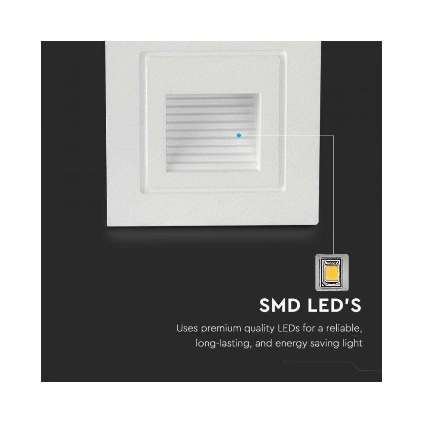 LED Екстериорна лампа за стълбище LED/3W/230V 3000K IP65 бял