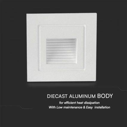 LED Екстериорна лампа за стълбище LED/3W/230V 3000K IP65 бял
