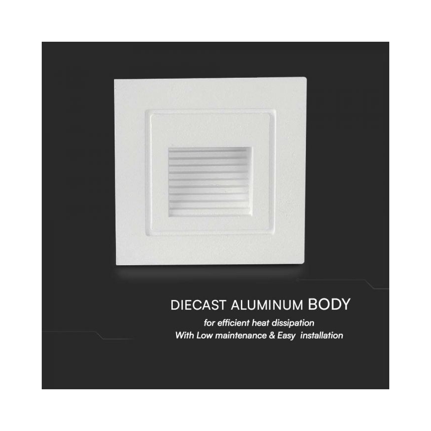LED Екстериорна лампа за стълбище LED/3W/230V 3000K IP65 бял